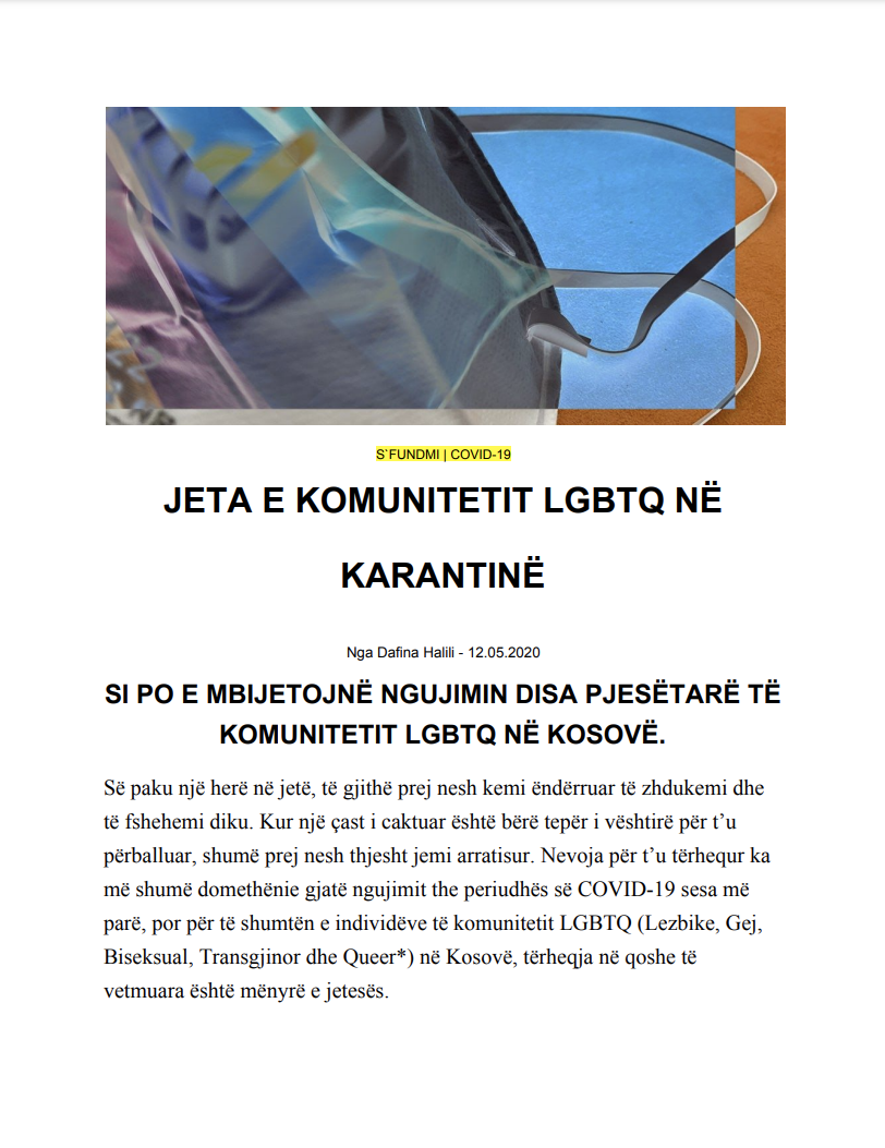 LGBTQ LIFE UNDER QUARANTINE