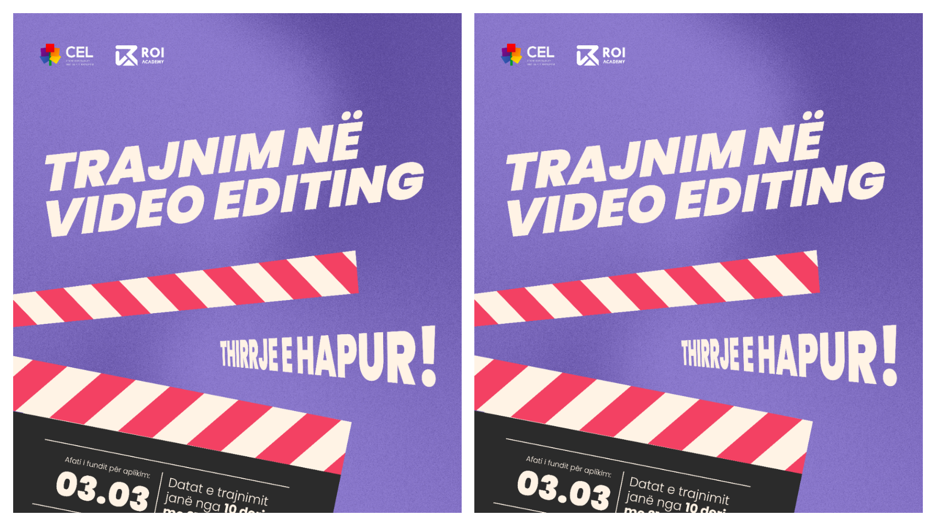 Apliko në trajnimin për Video Editing!