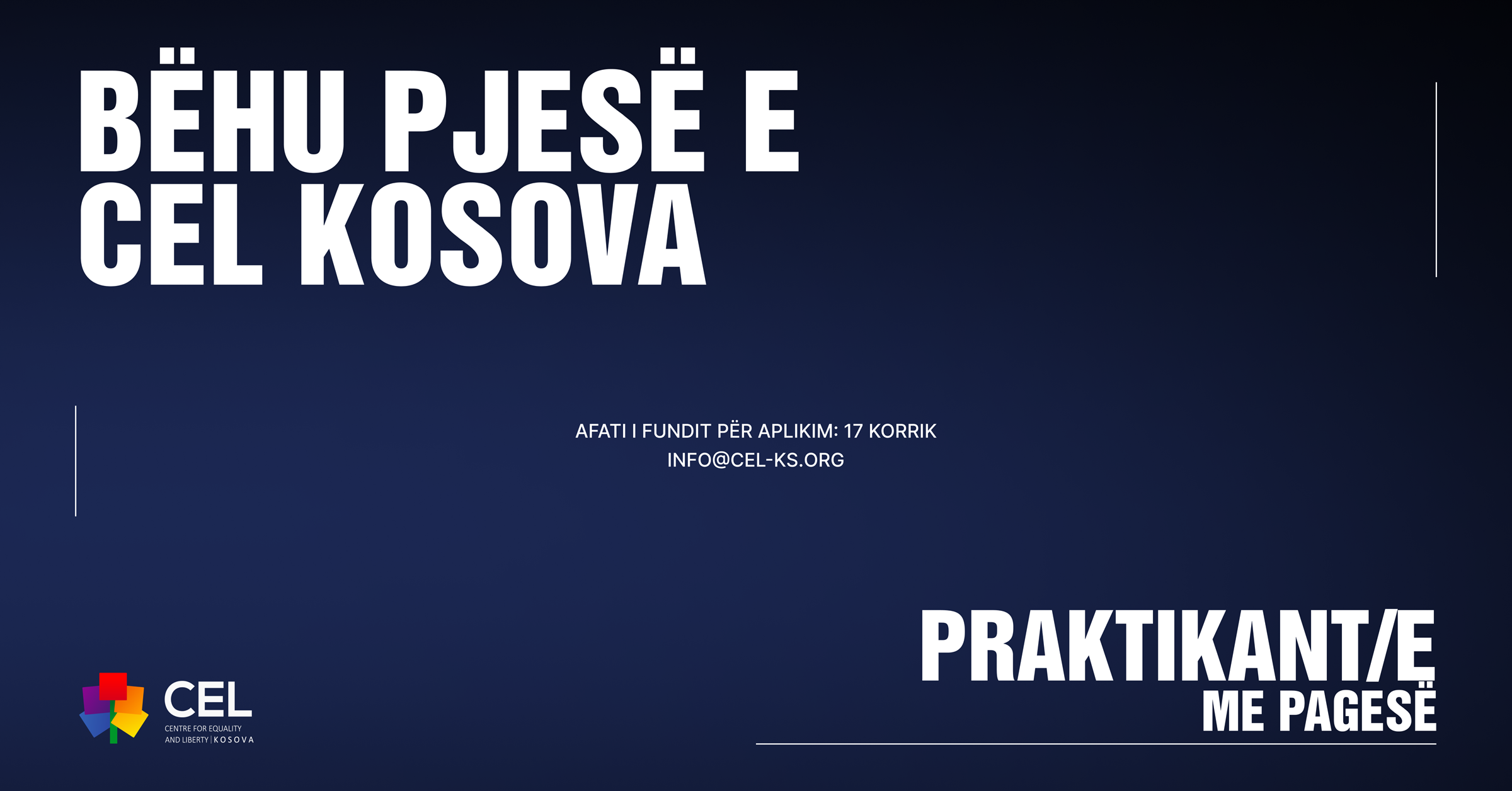 Apliko për praktikë me pagesë në CEL Kosova!