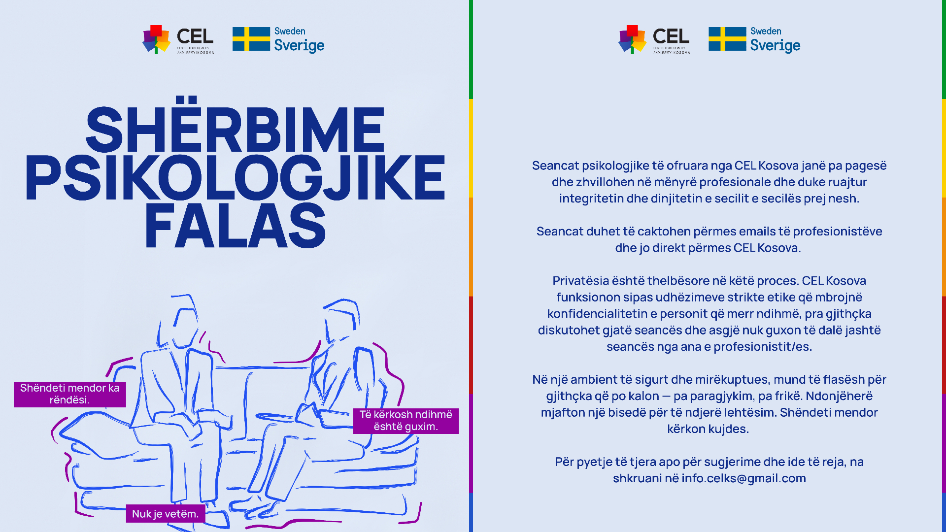 CEL Kosova vazhdon me shërbimet psikologjike falas